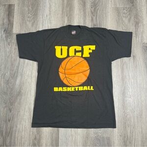 VTG UCF Central Florida Knights TShirt Mens L Black Single Stitch Basketball USA